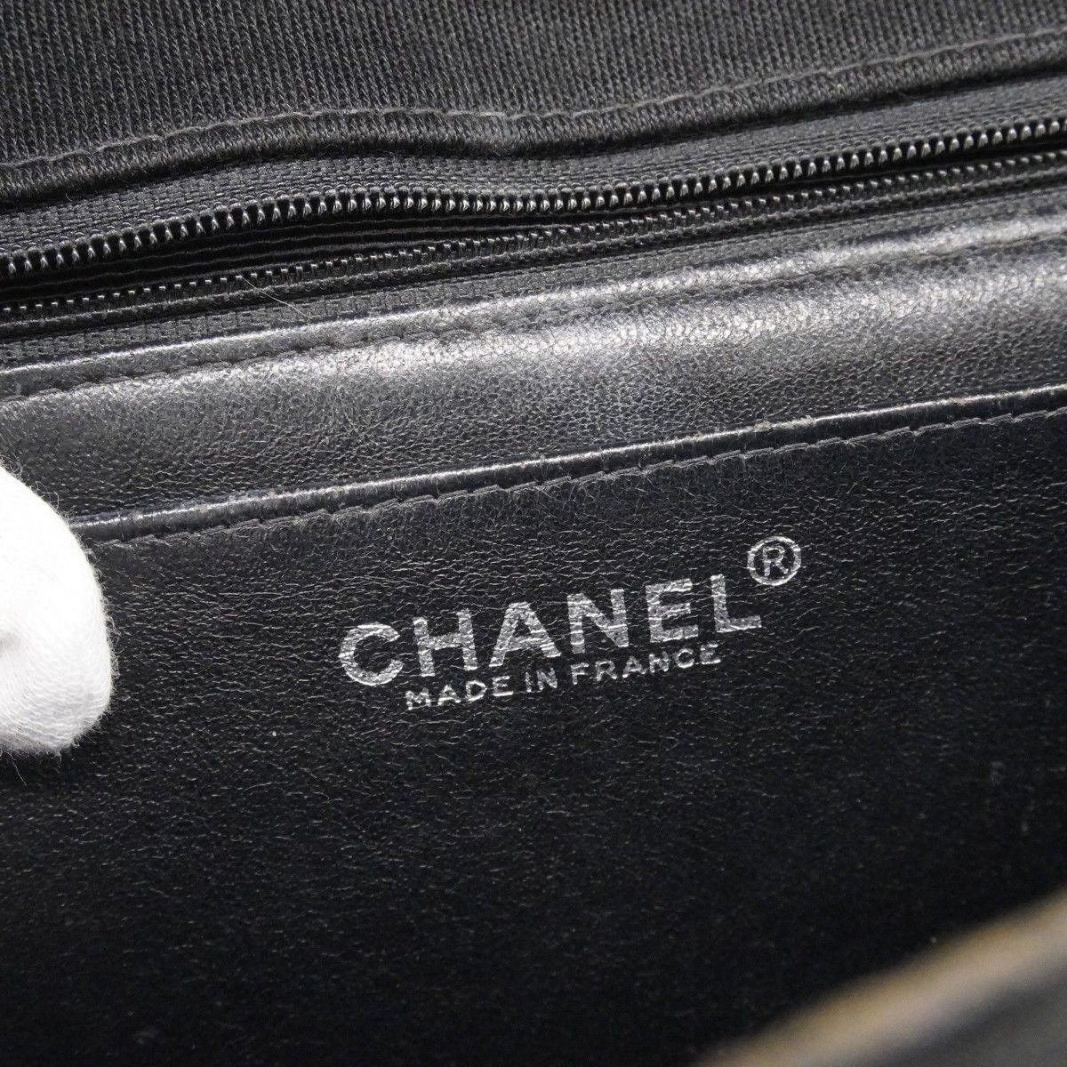 Chanel Shoulder Bag Quilted Cotton Black Silver — view 5