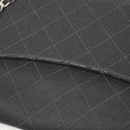 Chanel Shoulder Bag Quilted Cotton Black Silver — view 9