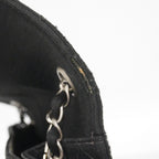 Chanel Shoulder Bag Quilted Cotton Black Silver — view 8