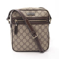 Gucci Shoulder Bag GG Supreme Beige Brown Canvas Leather