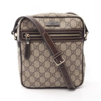 Gucci Shoulder Bag GG Supreme Beige Brown Canvas Leather