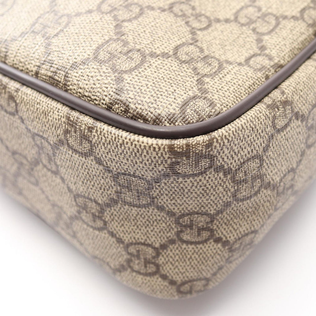 Gucci Shoulder Bag GG Supreme Beige Brown Canvas Leather — view 7
