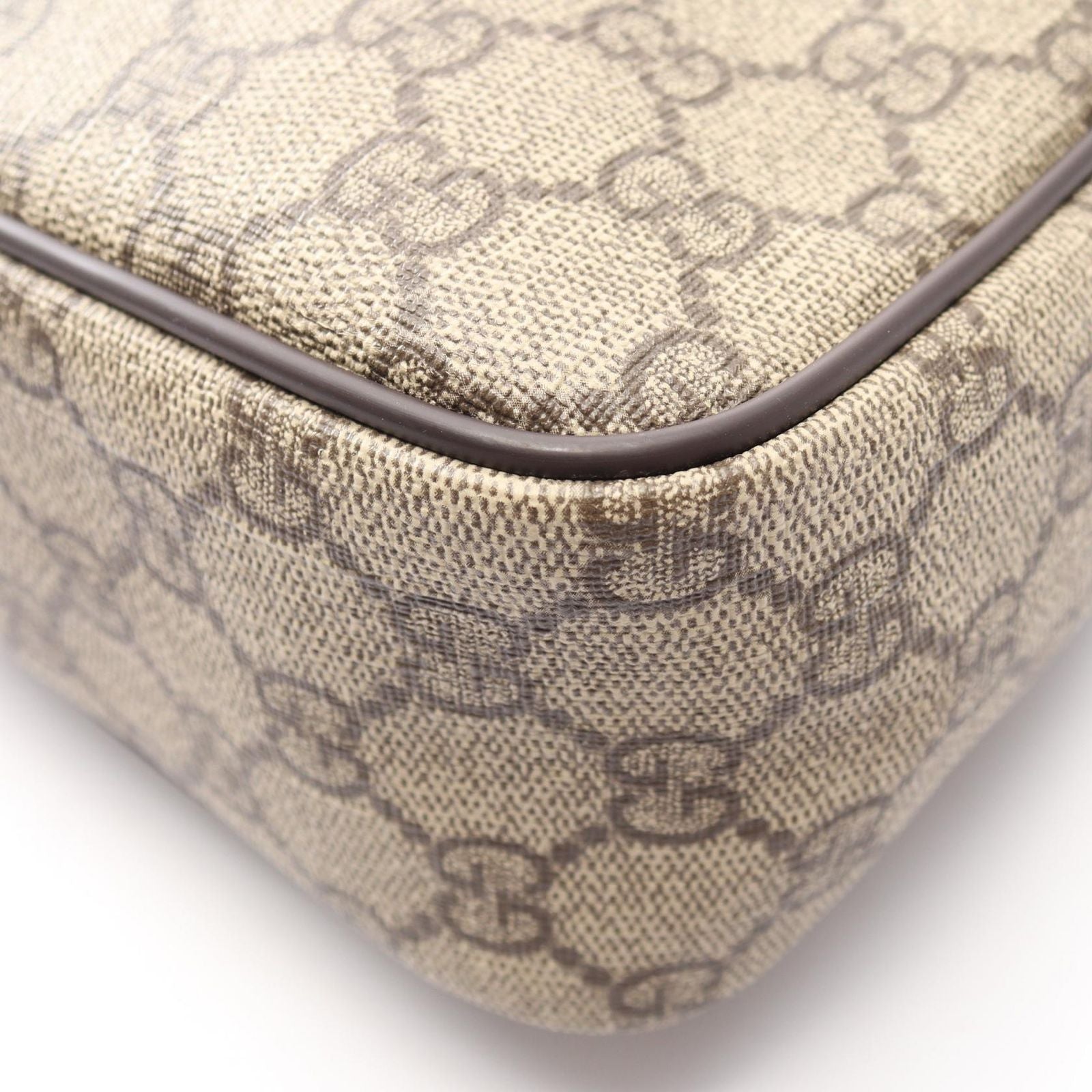 Gucci Shoulder Bag GG Supreme Beige Brown Canvas Leather — view 7