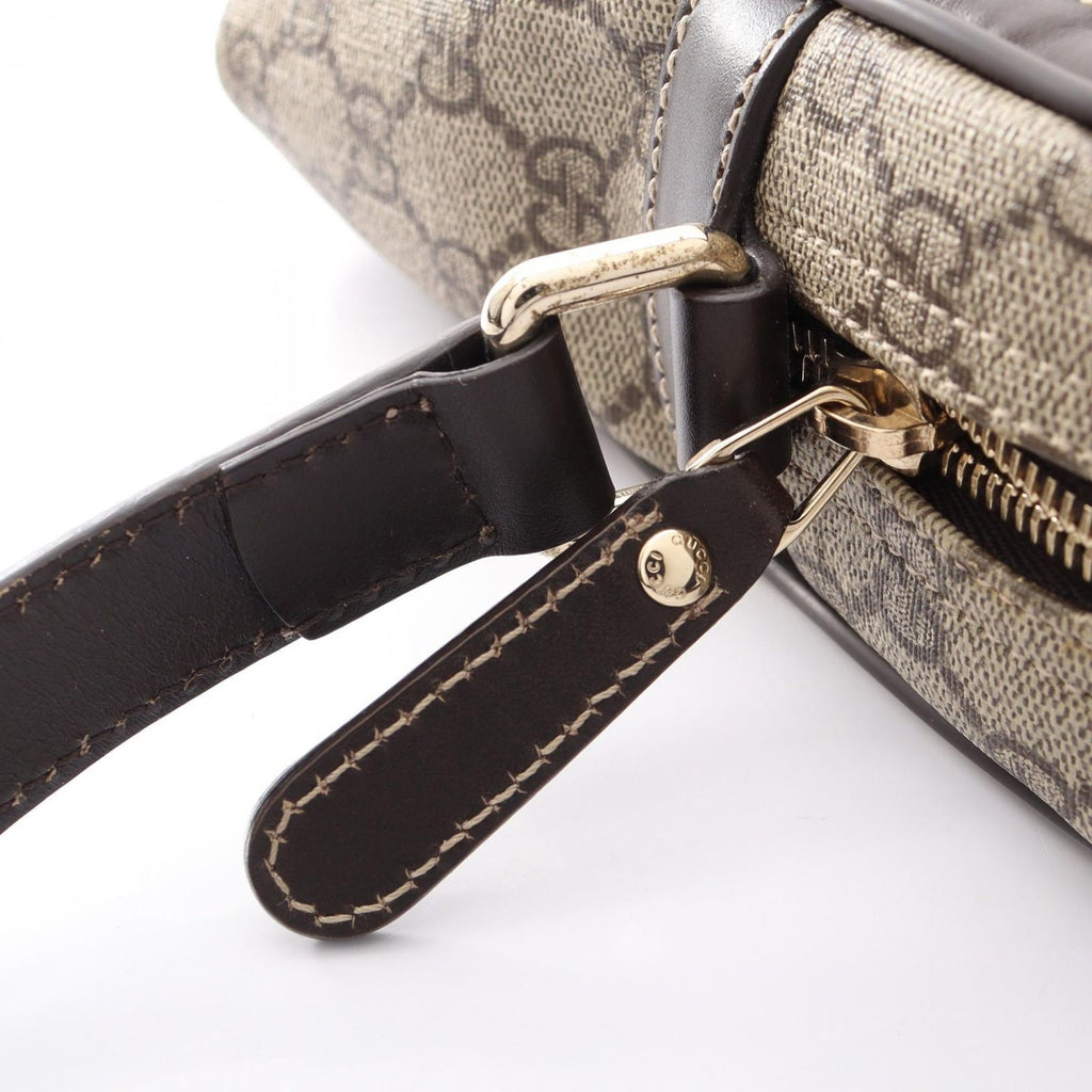 Gucci Shoulder Bag GG Supreme Beige Brown Canvas Leather — view 9