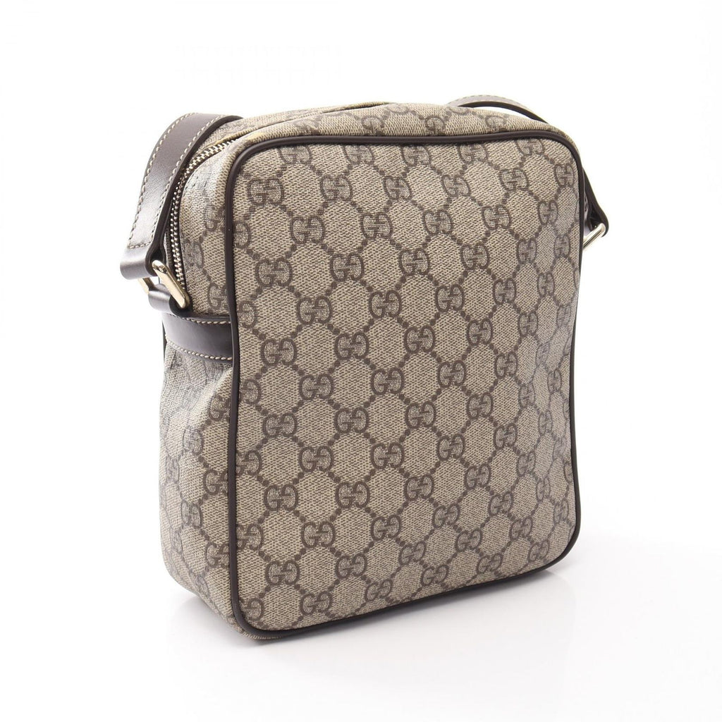 Gucci Shoulder Bag GG Supreme Beige Brown Canvas Leather — view 2