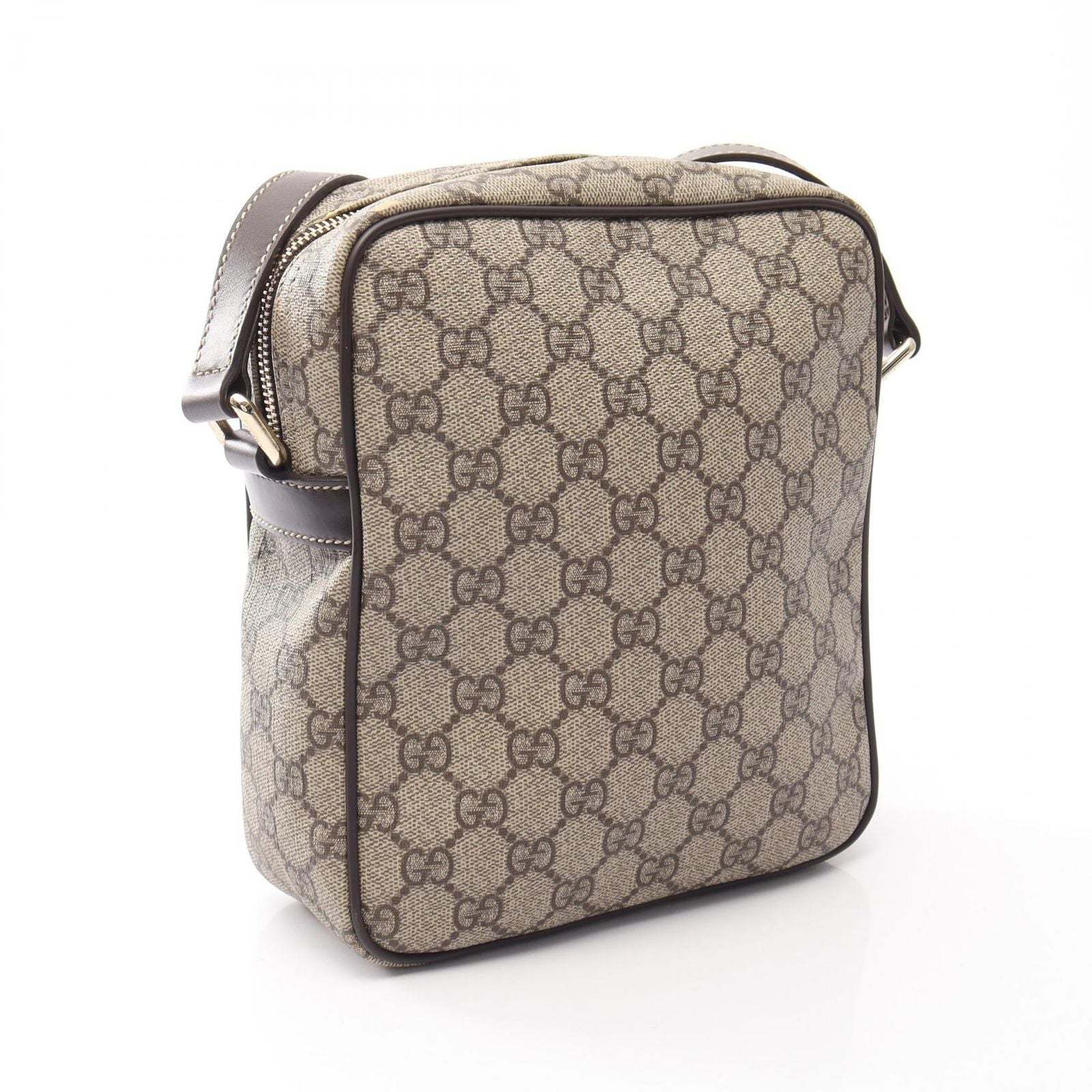 Gucci Shoulder Bag GG Supreme Beige Brown Canvas Leather — view 2