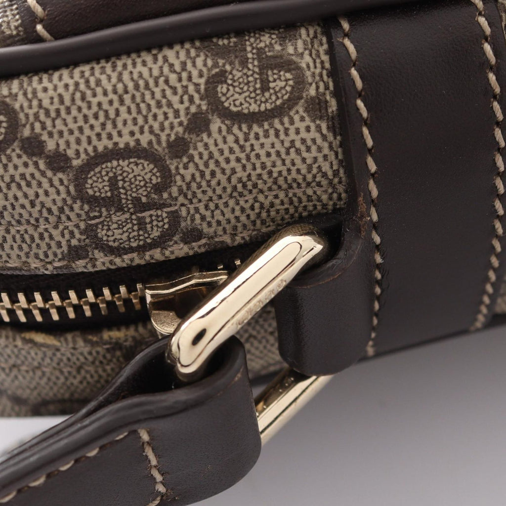 Gucci Shoulder Bag GG Supreme Beige Brown Canvas Leather — view 5