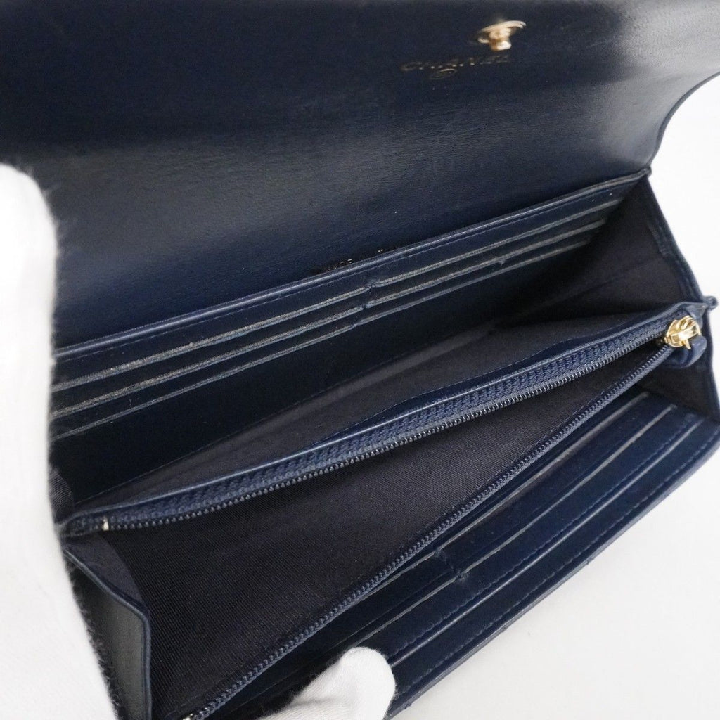 Chanel Wallet Boy Lambskin Navy Silver — view 3