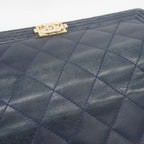 Chanel Wallet Boy Lambskin Navy Silver — view 8