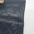 Chanel Wallet Boy Lambskin Navy Silver — view 7