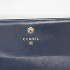 Chanel Wallet Boy Lambskin Navy Silver — view 4