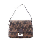 Fendi Shoulder Bag Mamma Bucket Brown Canvas Leather Zucca