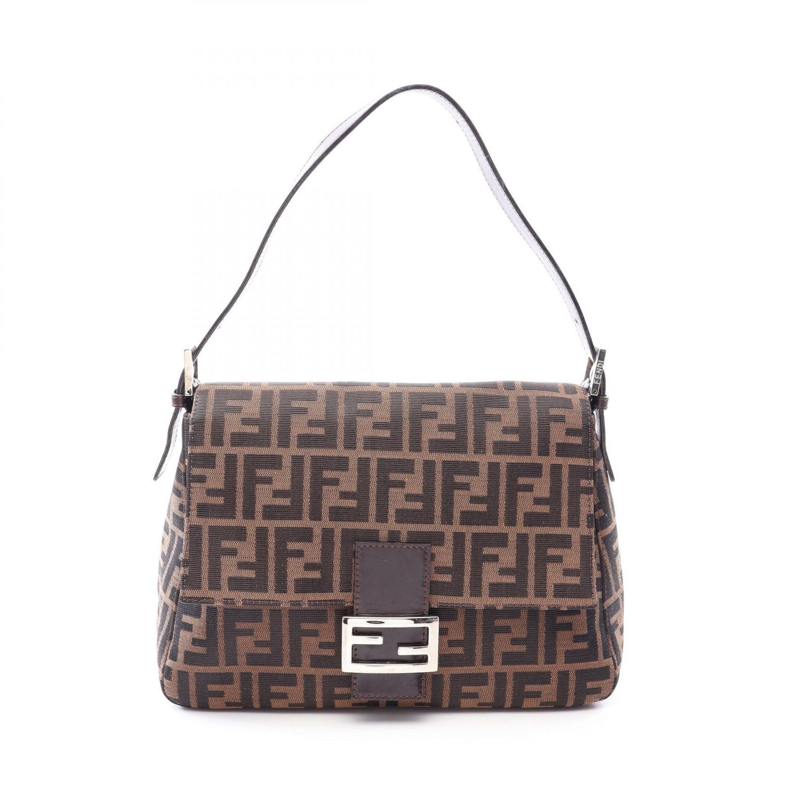 Fendi Shoulder Bag Mamma Bucket Brown Canvas Leather Zucca