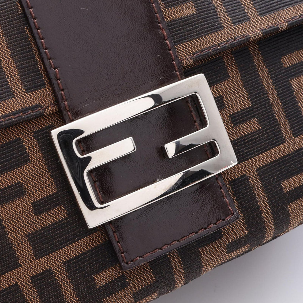 Fendi Shoulder Bag Mamma Bucket Brown Canvas Leather Zucca — view 9