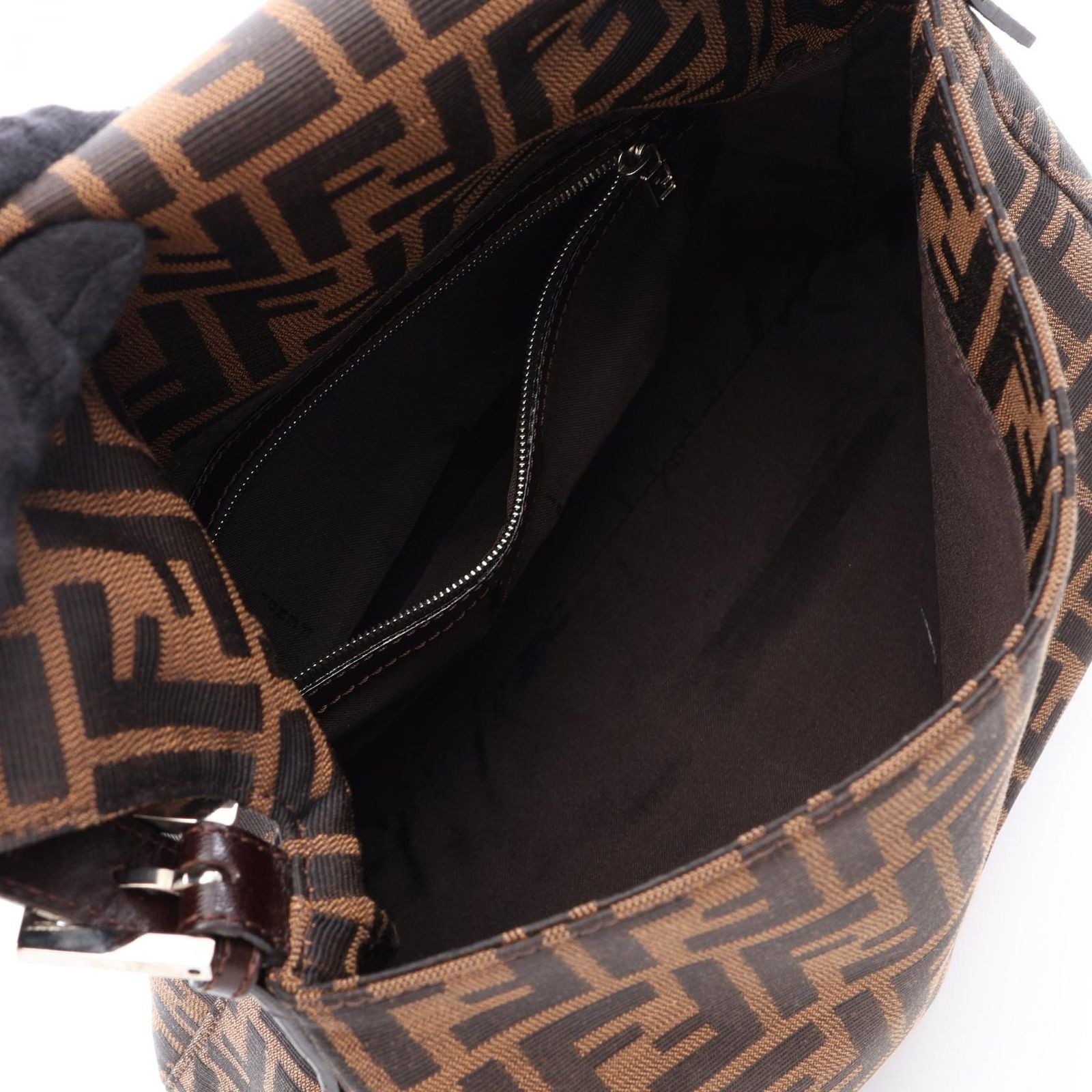 Fendi Shoulder Bag Mamma Bucket Brown Canvas Leather Zucca — view 3