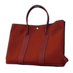 Hermes Tote Garden Party GM Negonda Toile Military Black Rouge Ash Silver
