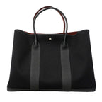 Hermes Tote Garden Party GM Negonda Toile Military Black Rouge Ash Silver — view 6