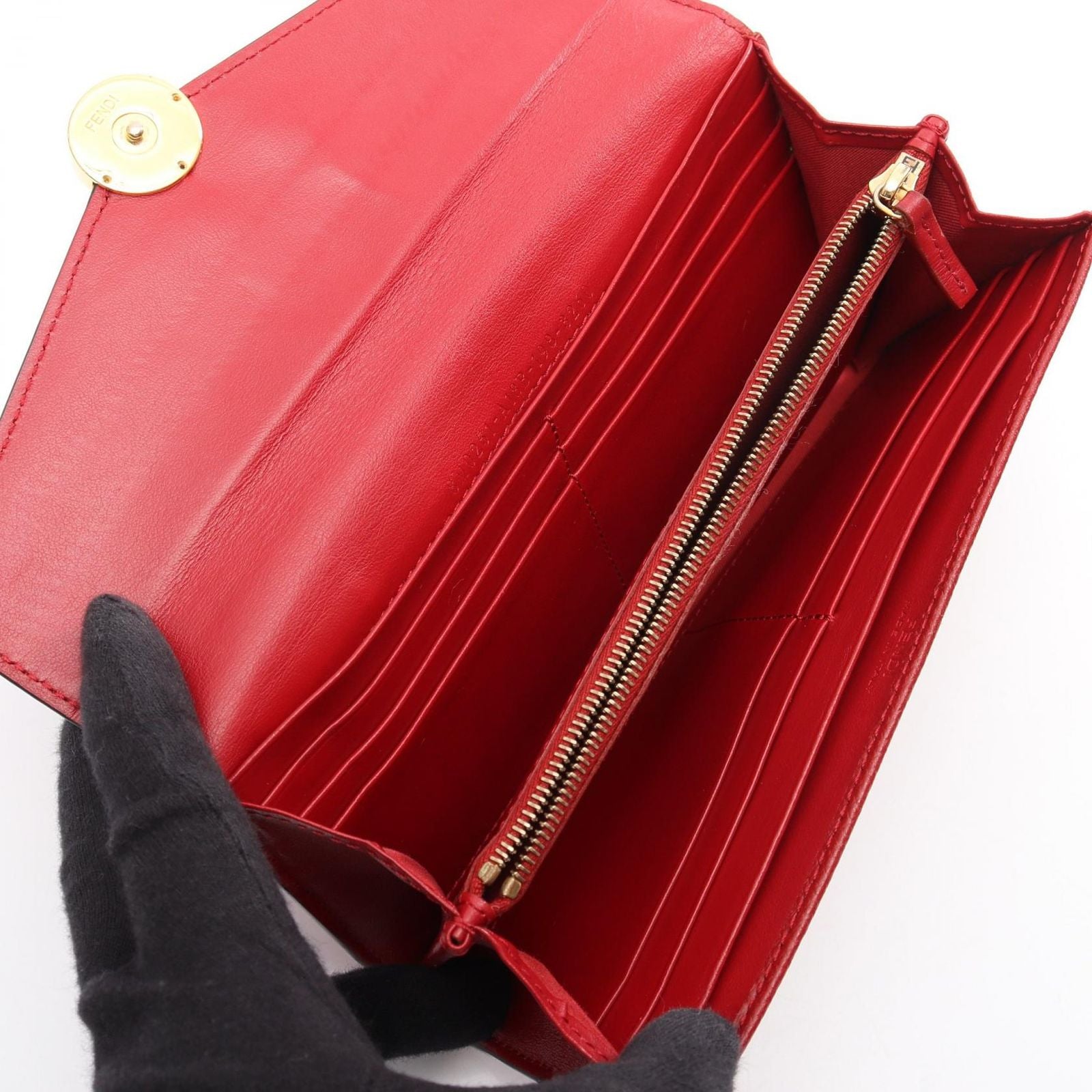 Fendi Bifold Wallet Is Red Leather — view 3