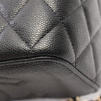 Chanel Shoulder Bag Quilted Small Vanity with Mirror Black Caviar Leather Chain — view 7