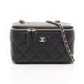 Chanel Shoulder Bag Quilted Small Vanity with Mirror Black Caviar Leather Chain