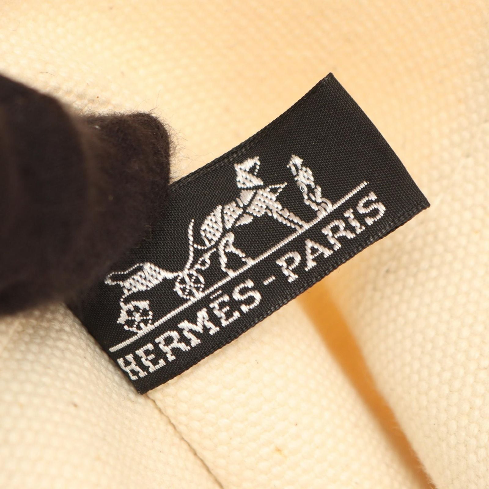 Hermes Tote Bora PM Ivory Black Canvas — view 4