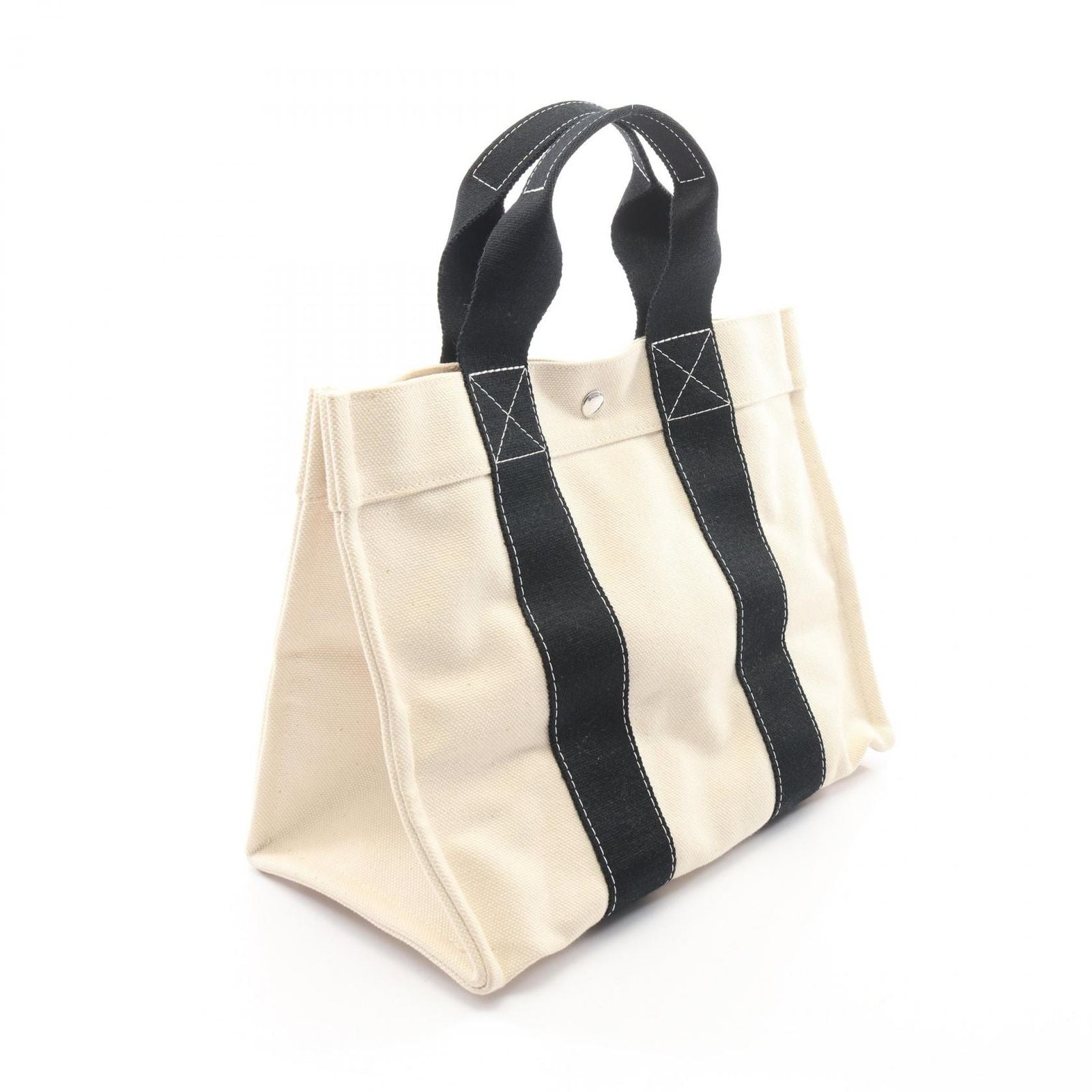 Hermes Tote Bora PM Ivory Black Canvas — view 2