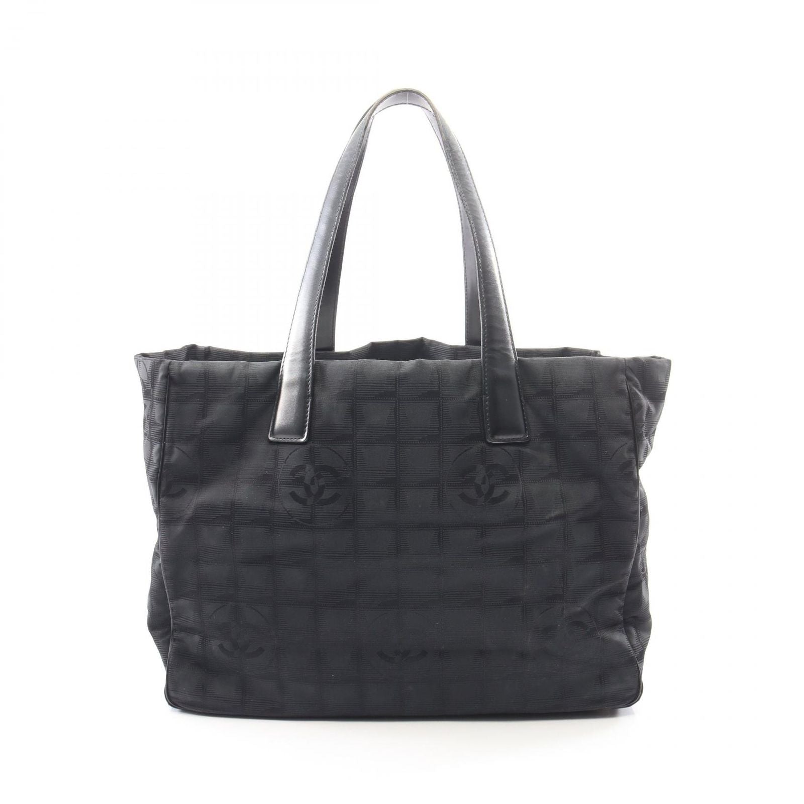 Chanel Tote New Travel Line MM Black Leather