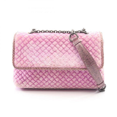 Bottega Veneta Shoulder Bag Purple Fabric Leather