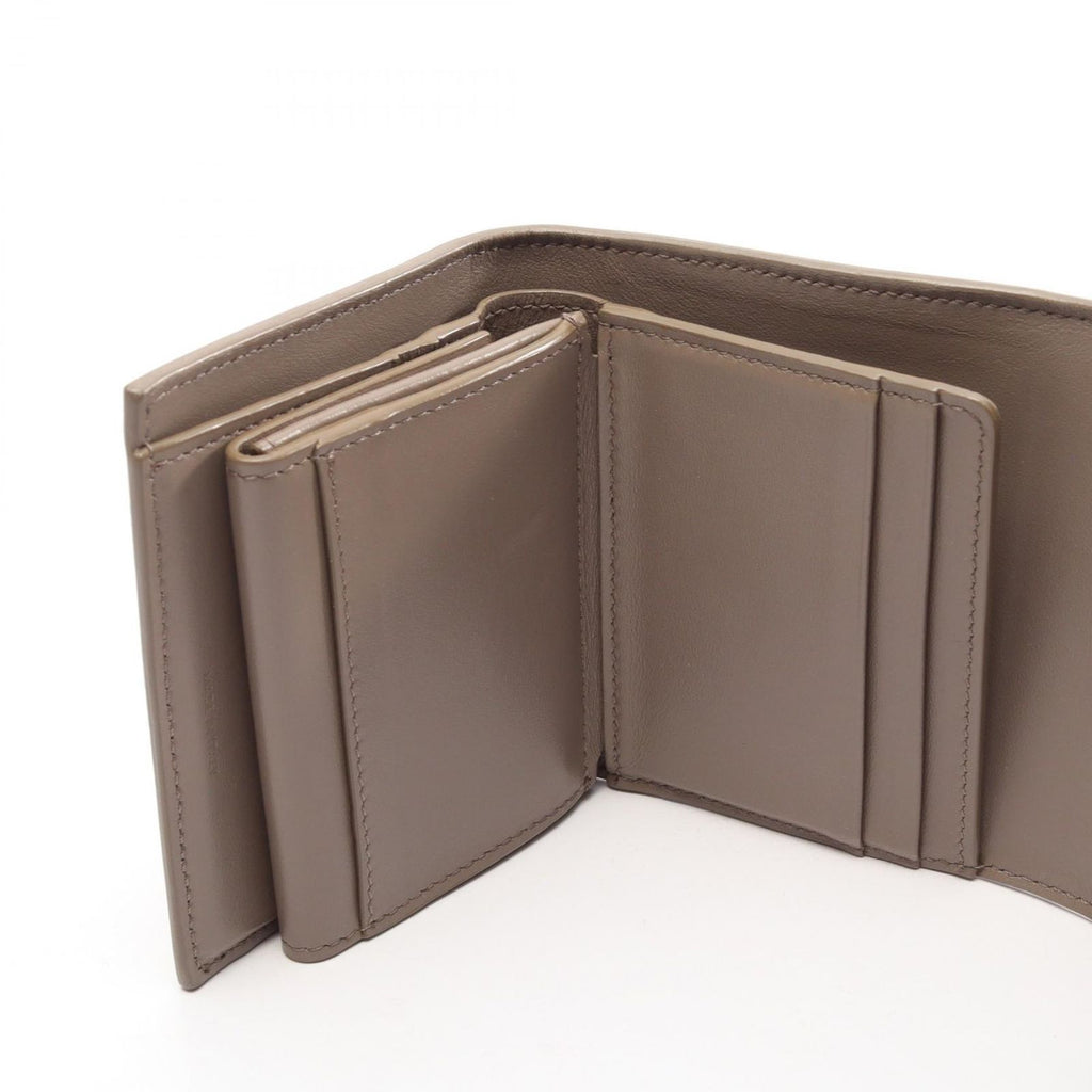 Celine Trifold Wallet Small Gray Beige Leather — view 5