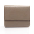 Celine Trifold Wallet Small Gray Beige Leather