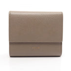 Celine Trifold Wallet Small Gray Beige Leather