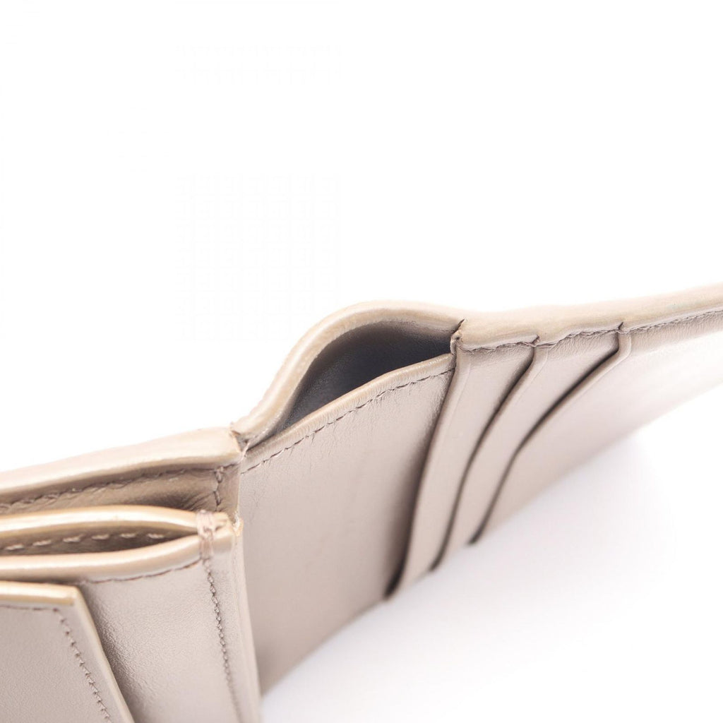 Celine Trifold Wallet Small Gray Beige Leather — view 7