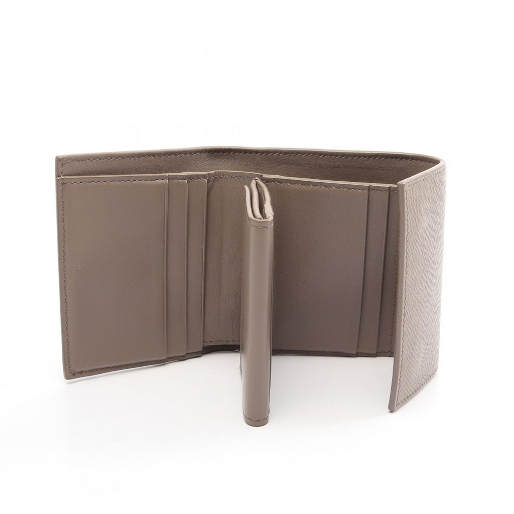 Celine Trifold Wallet Small Gray Beige Leather — view 3