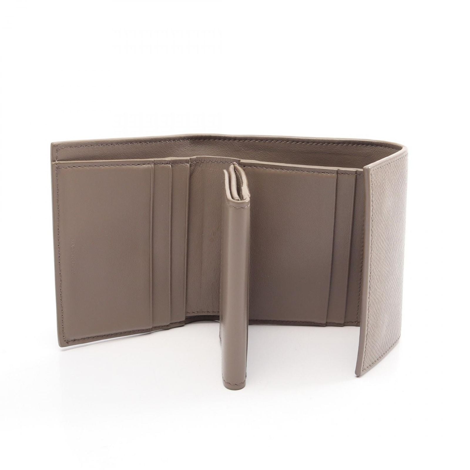Celine Trifold Wallet Small Gray Beige Leather — view 3