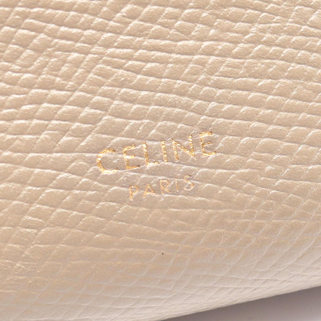 Celine Trifold Wallet Small Gray Beige Leather — view 4