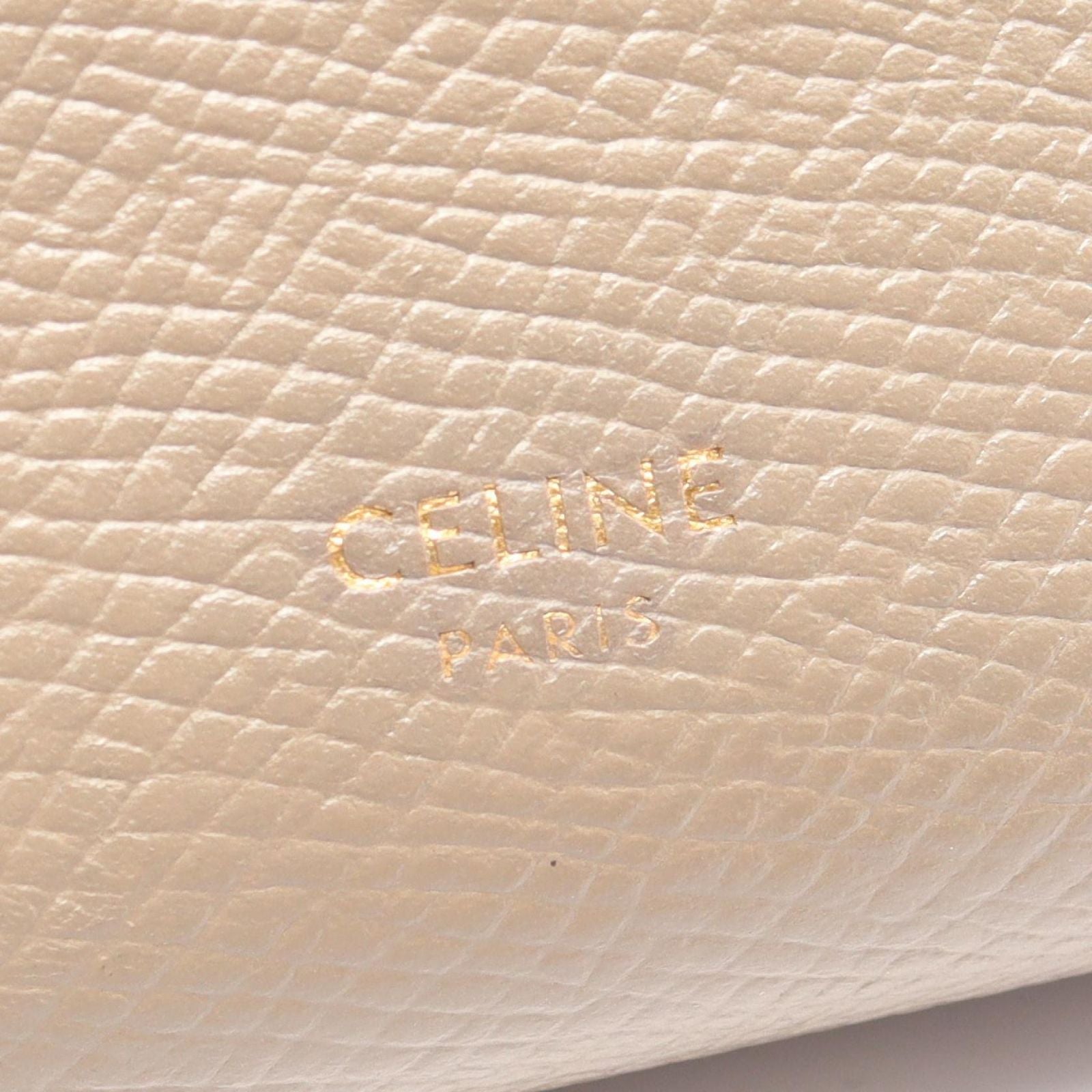 Celine Trifold Wallet Small Gray Beige Leather — view 4