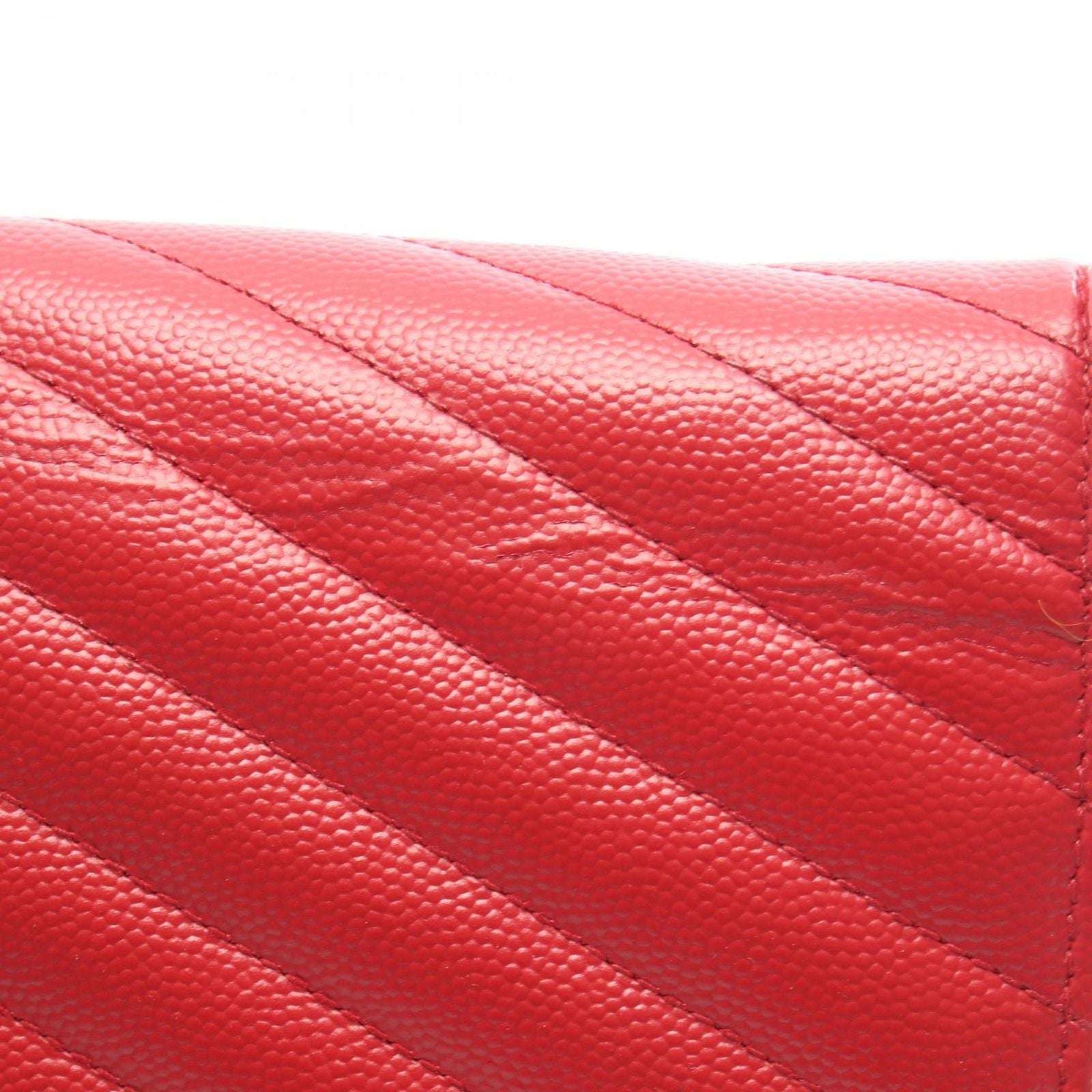 Saint Laurent Paris Shoulder Bag Cassandra Classic Red Leather Chain Wallet — view 9
