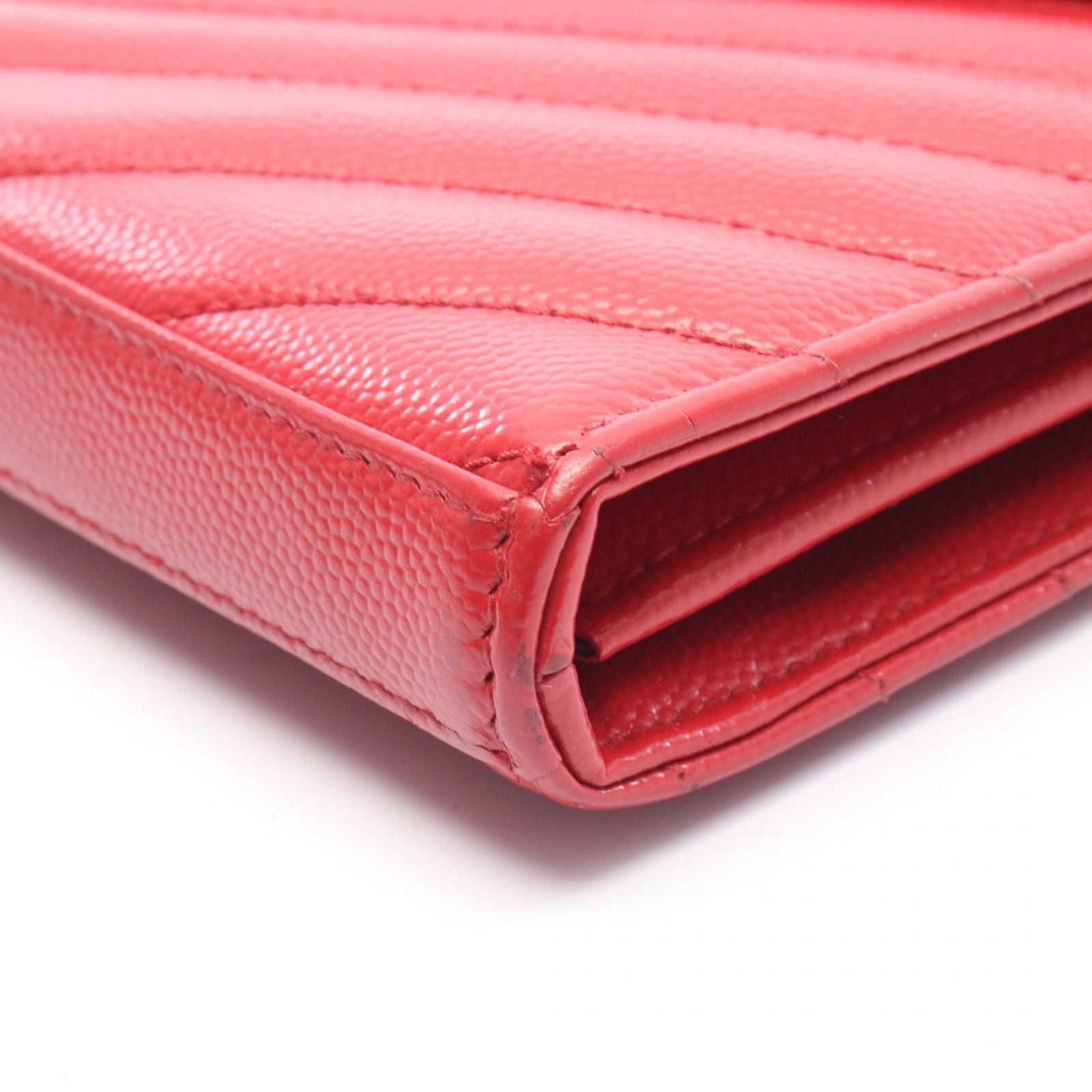 Saint Laurent Paris Shoulder Bag Cassandra Classic Red Leather Chain Wallet — view 8