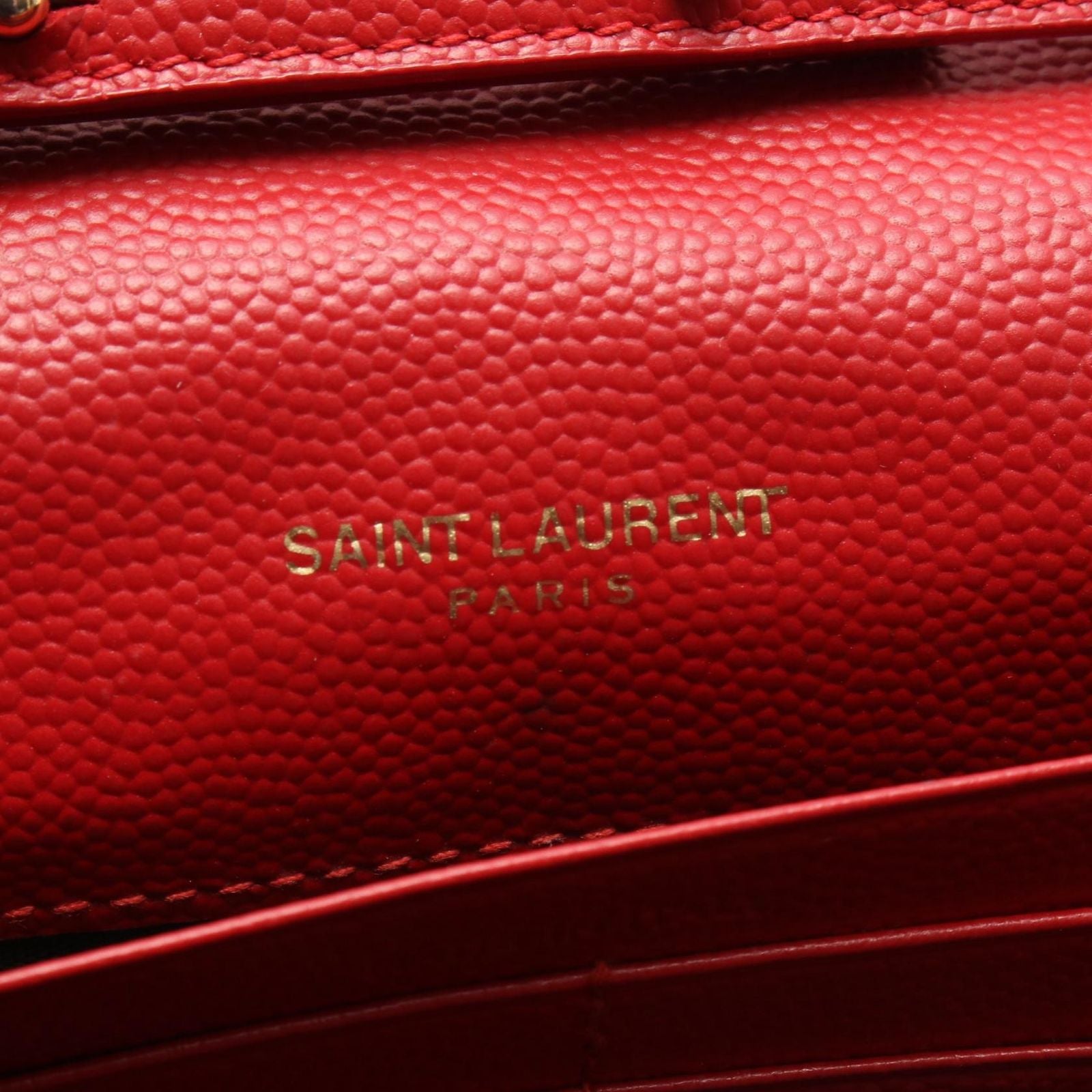 Saint Laurent Paris Shoulder Bag Cassandra Classic Red Leather Chain Wallet — view 4