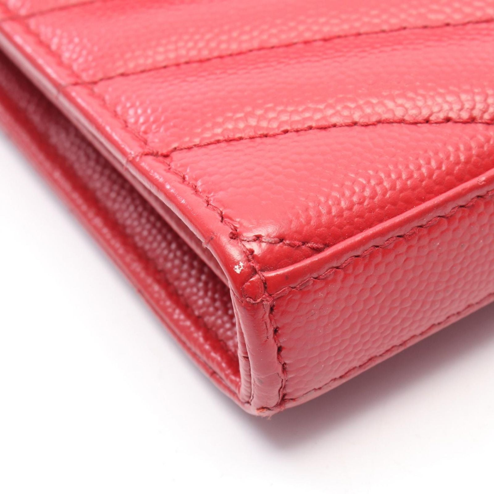 Saint Laurent Paris Shoulder Bag Cassandra Classic Red Leather Chain Wallet — view 7