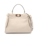 Fendi Handbag Peekaboo Regular 2-Way Gray Leather