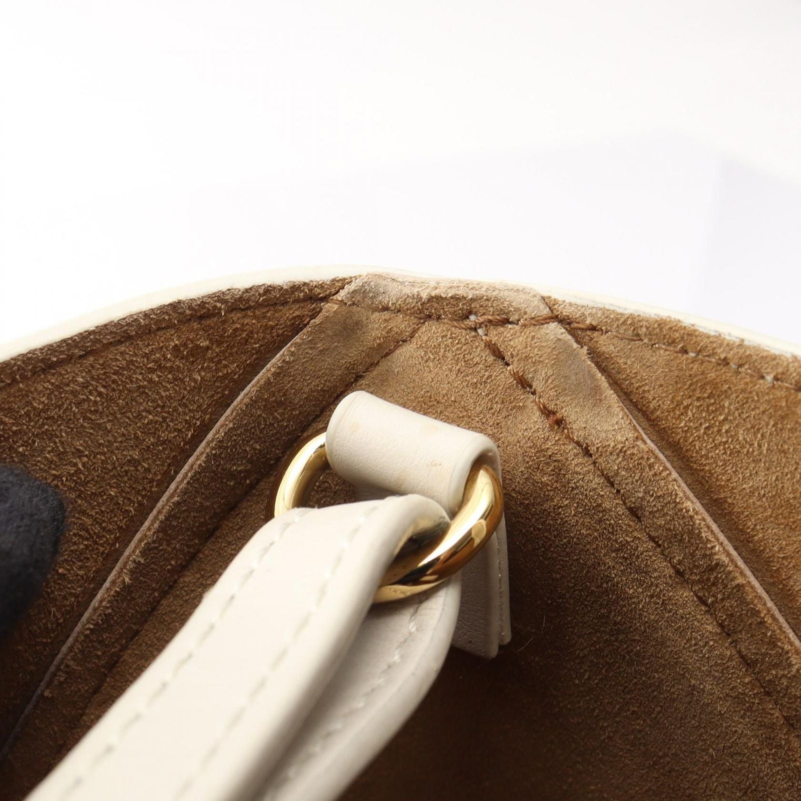 Loewe Handbag Puzzle Fold Mini 2-Way Beige Ivory Leather Tote — view 6