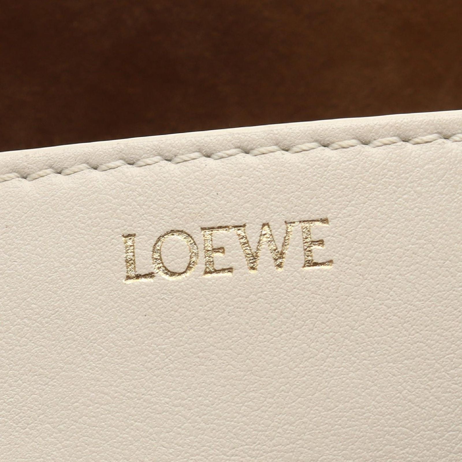Loewe Handbag Puzzle Fold Mini 2-Way Beige Ivory Leather Tote — view 4