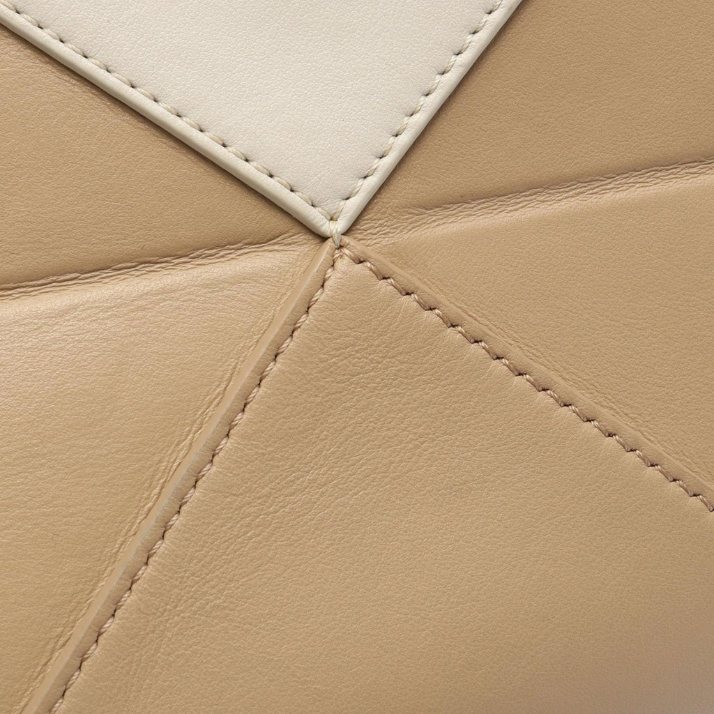 Loewe Handbag Puzzle Fold Mini 2-Way Beige Ivory Leather Tote — view 8