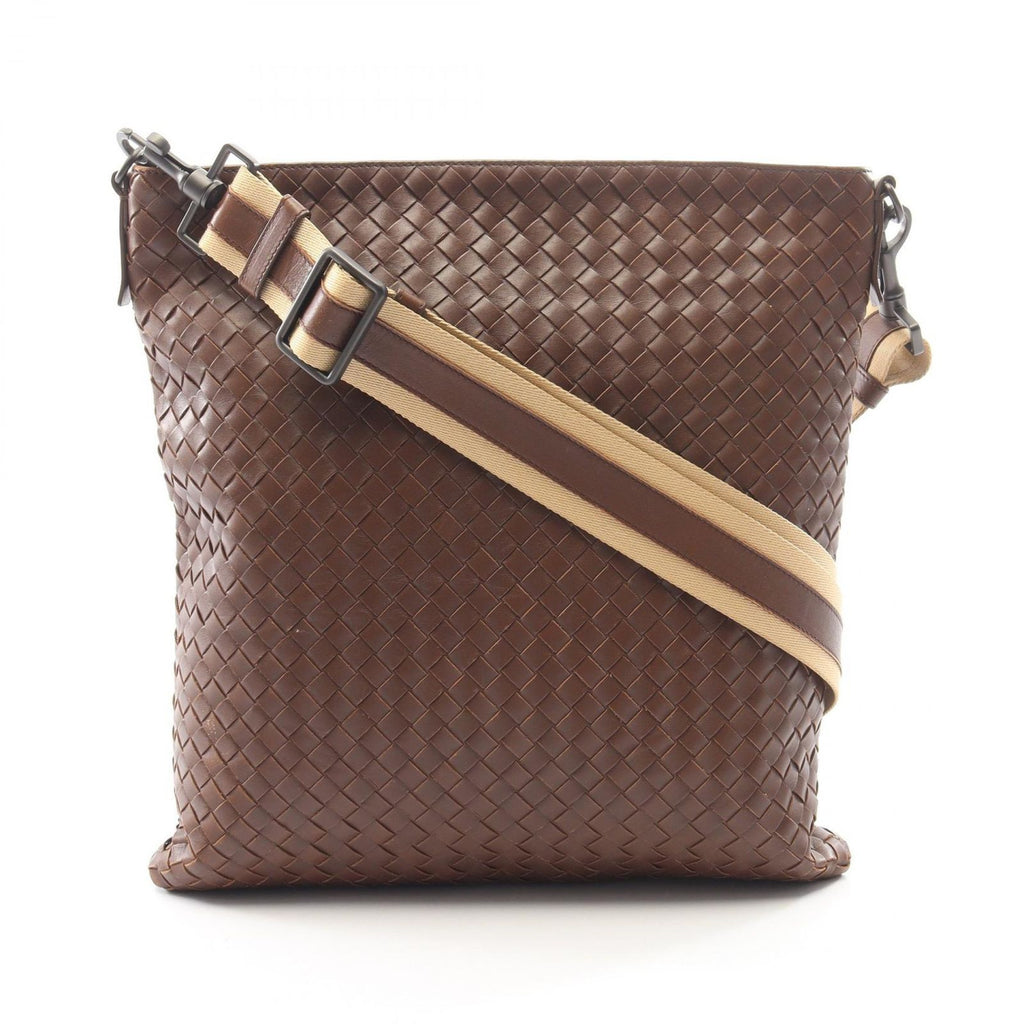 Bottega Veneta Shoulder Bag Intrecciato Brown Leather