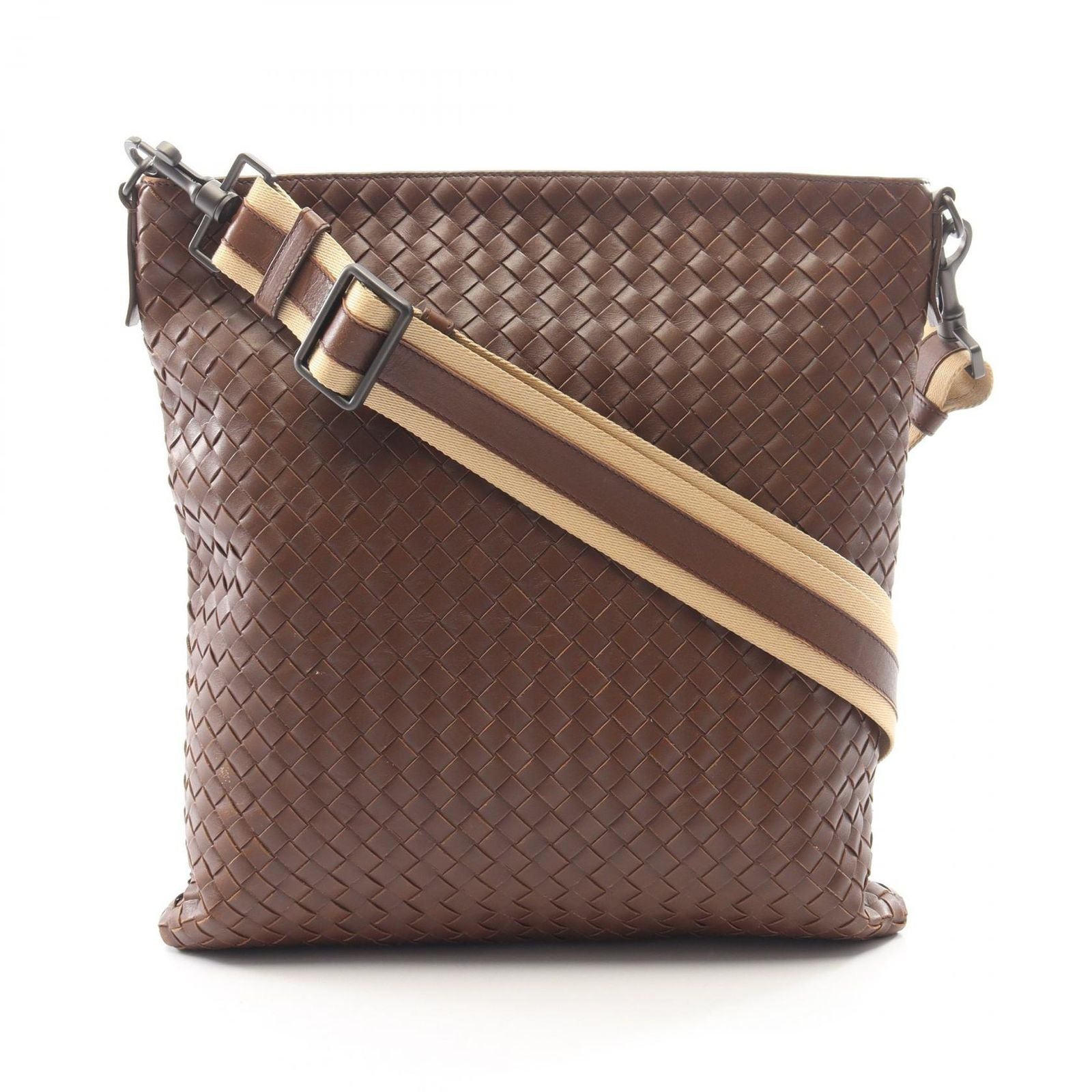 Bottega Veneta Shoulder Bag Intrecciato Brown Leather