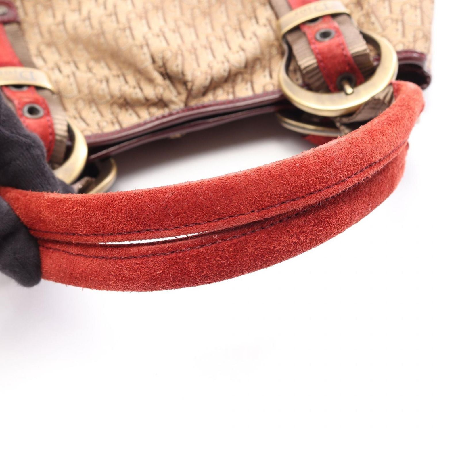Dior Tote Trotter Beige Bordeaux Canvas Patent — view 9