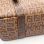 Fendi Tote Zucchino Brown Canvas Leather Handbag — view 7