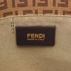 Fendi Tote Zucchino Brown Canvas Leather Handbag — view 4