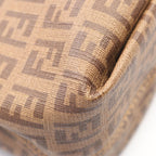 Fendi Tote Zucchino Brown Canvas Leather Handbag — view 6